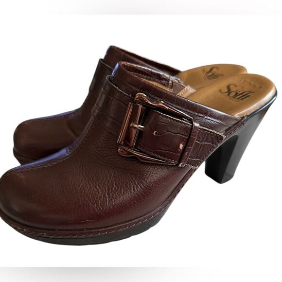 Sofft Women's Aviano Clogs, Mahogany, Size 8. Approx 3.5” Heel. - Picture 2 of 8